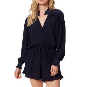 Jessica Simpson Pauly Long Sleeve Romper XL Blue